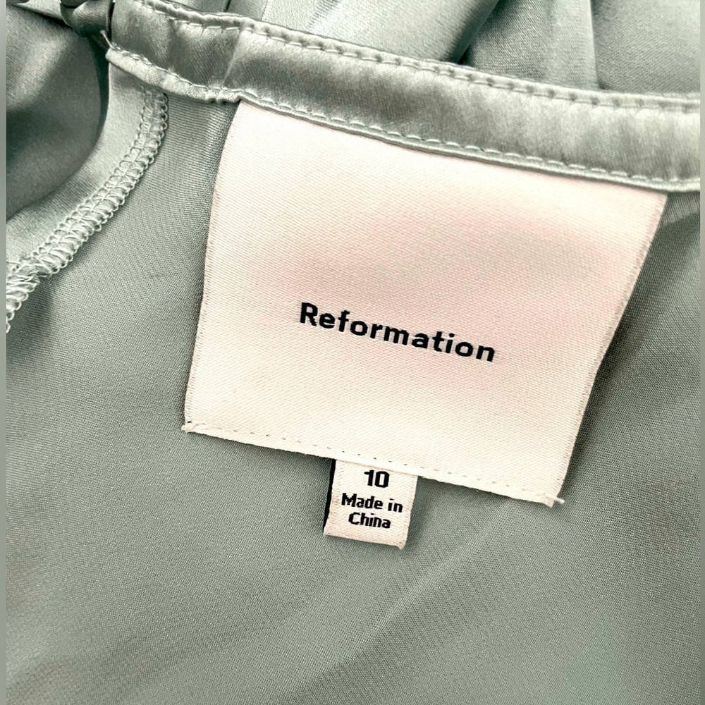 Reformation Anaiis Silk Dress in aquamarine NWOT - Picture 4 of 5